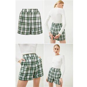 KAREN MILLEN Check Tweed Shorts size 4 US